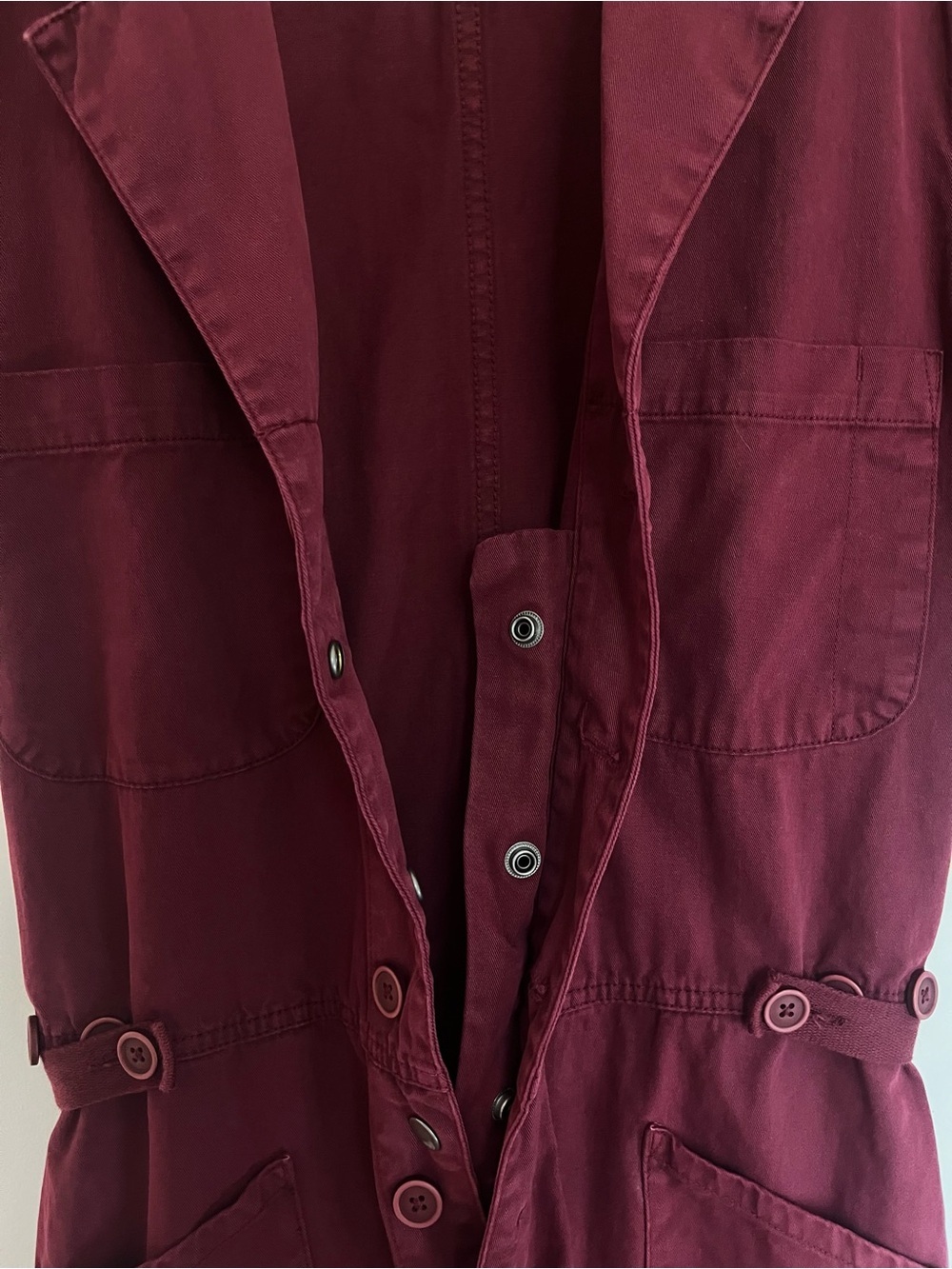 Pistola Grover Field Suit Merlot Burgundy Utility Jumpsuit Cotton Short Sleeve S - Picture 9 of 12